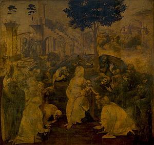 LEONARDO da Vinci Adoration of the Magi Sweden oil painting art